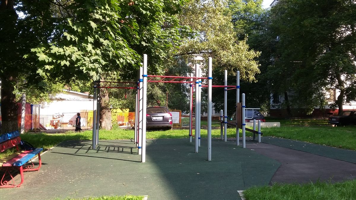 Calisthenics park in 9, Кавказский бульвар, район Царицыно, Москва, Центральный федеральный округ, 115304, Россия