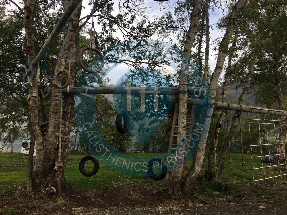 Calisthenics park in Bøaflata, Nørdre Bergji, Vang, Innlandet, Norge