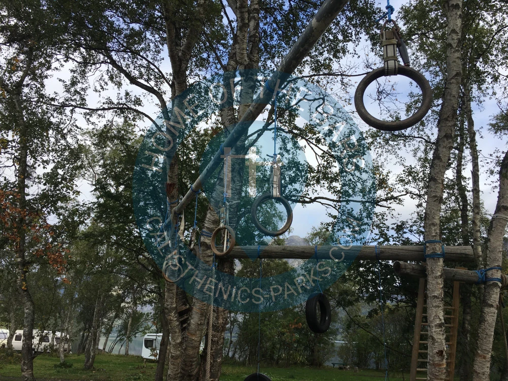 Calisthenics park in Bøaflata, Nørdre Bergji, Vang, Innlandet, Norge
