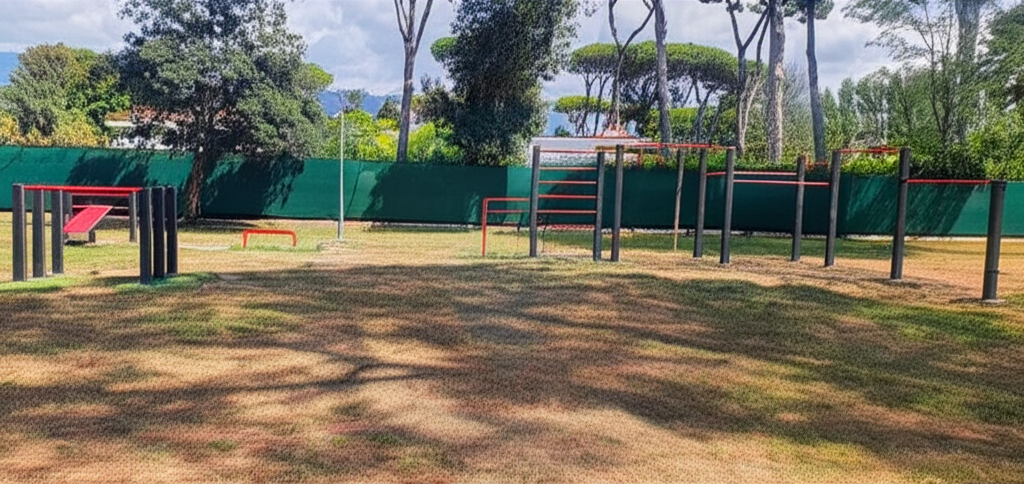 Calisthenics park in Via Luigi Raffaelli, Caranna, Vaiana, Forte dei Marmi, Unione dei comuni della Versilia, Lucca, Toscana, 55042, Italia