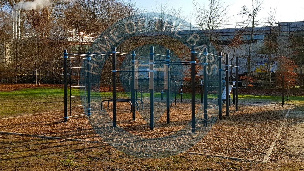 Calisthenics park in Centre aquatique du Lac - piscines et saunas, Avenue de Grammont, Bergeonnerie, Tours, Arrondissement de Tours, Indre-et-Loire, Centre-Val de Loire, France métropolitaine, 37000, France