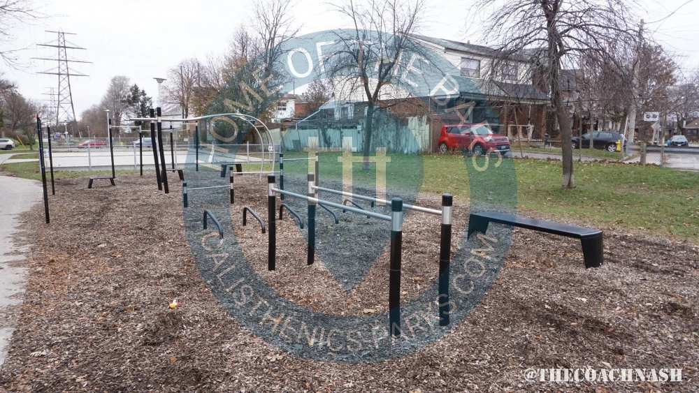 Calisthenics park in 46, Carrick Avenue, Carleton Village, Davenport, Old Toronto, Toronto, Golden Horseshoe, Ontario, M6N, Canada