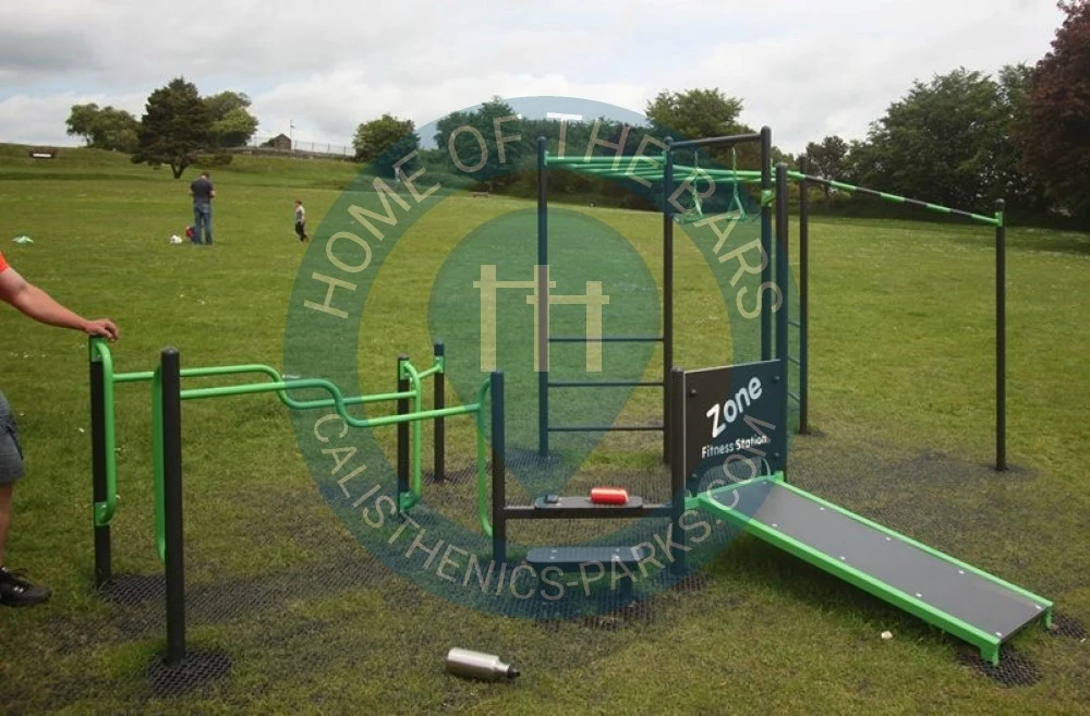 Calisthenics park in Launceston College, Hurdon Road, Launceston, Cornwall, England, PL15 9JR, United Kingdom