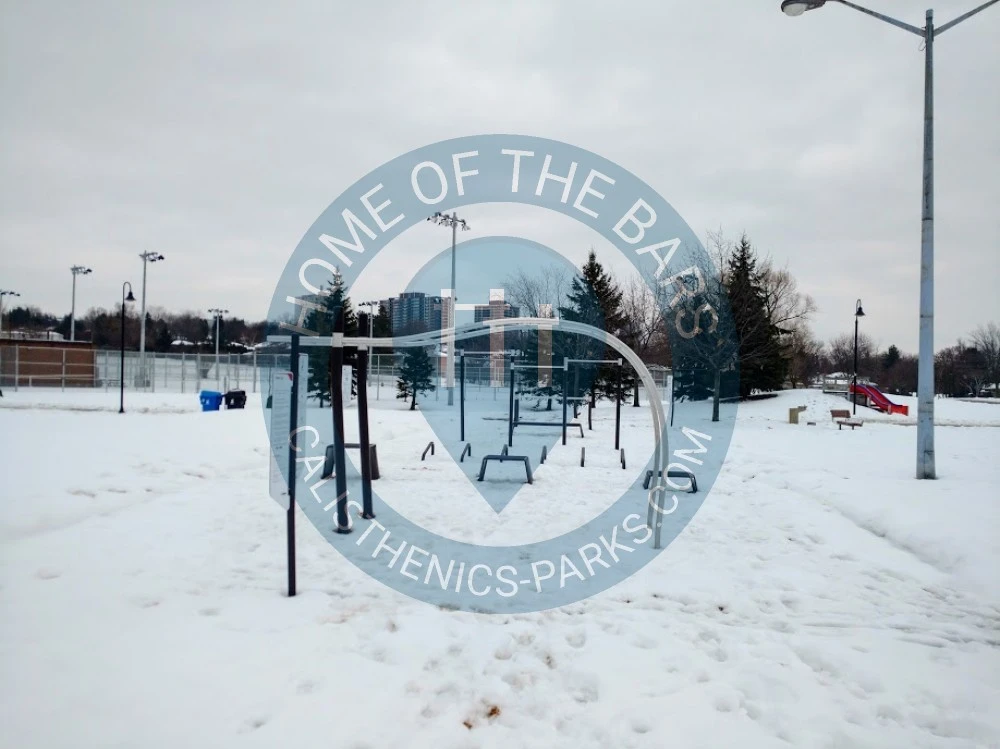 Calisthenics park in basketball half court, Van Horne Avenue, The Peanut, Don Valley North, North York, Toronto, Golden Horseshoe, Ontario, M2J 2S8, Canada