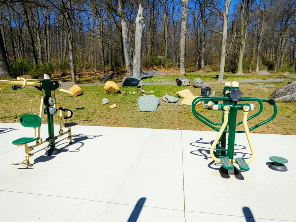 Calisthenics park in Tibbetts Brook Park, County Park Road Path, Dunwoodie Heights, City of Yonkers, Westchester County, New York, 10704, United States