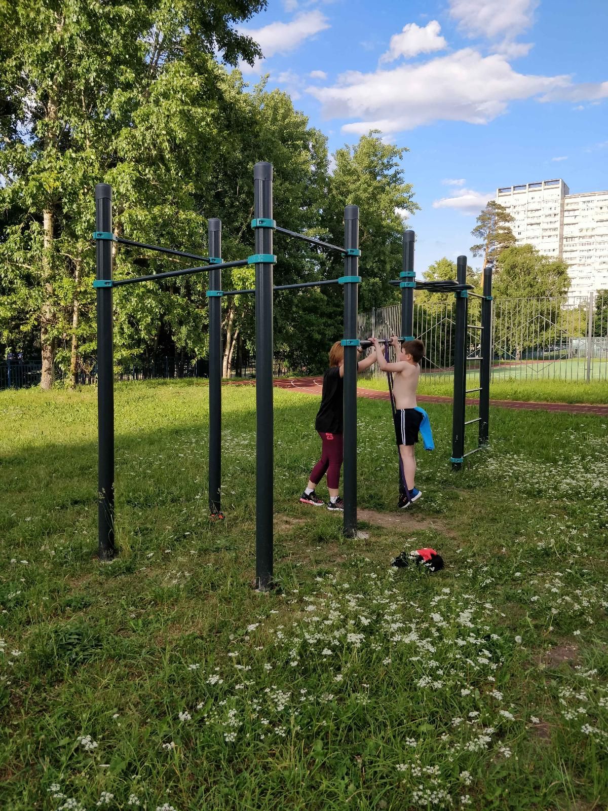 Calisthenics park in к1013Г, Филаретовская улица, 10-й микрорайон, район Силино, Зеленоград, Москва, Центральный федеральный округ, 124305, Россия