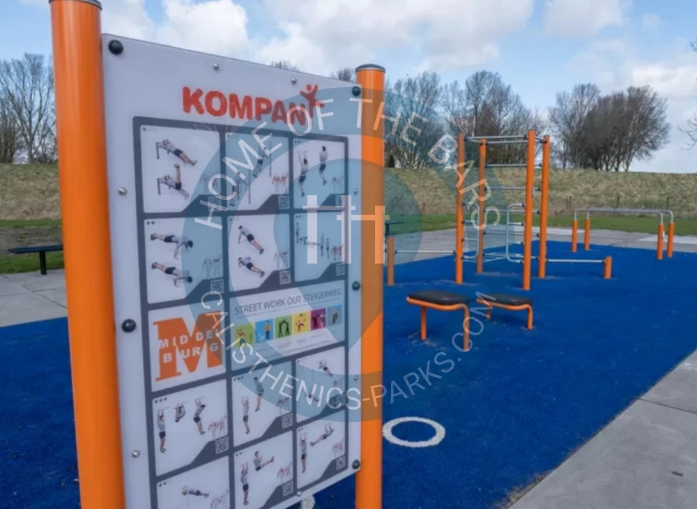 Calisthenics park in 1, Steigerweg, Oranjeplaat, Arnemuiden, Middelburg, Zeeland, Nederland, 4341 AZ, Nederland