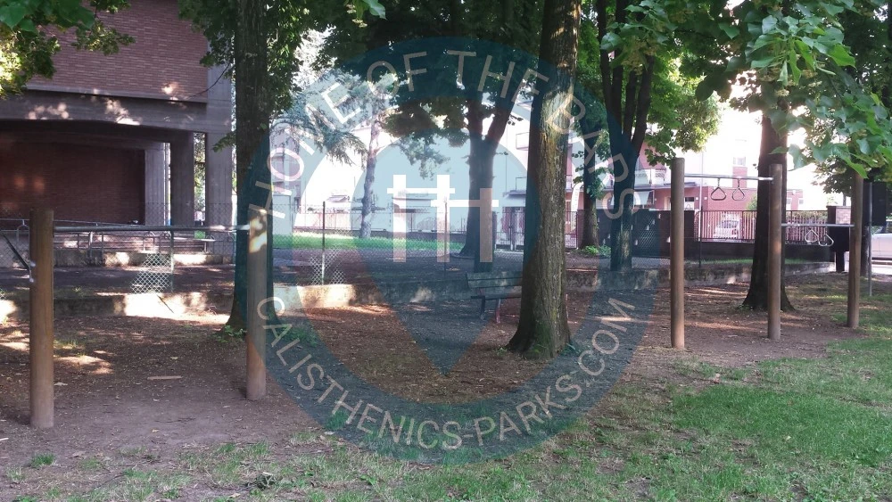 Calisthenics park in 45, Via Giorgio Bortolamasi, Cibeno Pile, Carpi, Unione delle Terre d'Argine, Modena, Emilia-Romagna, 41012, Italia