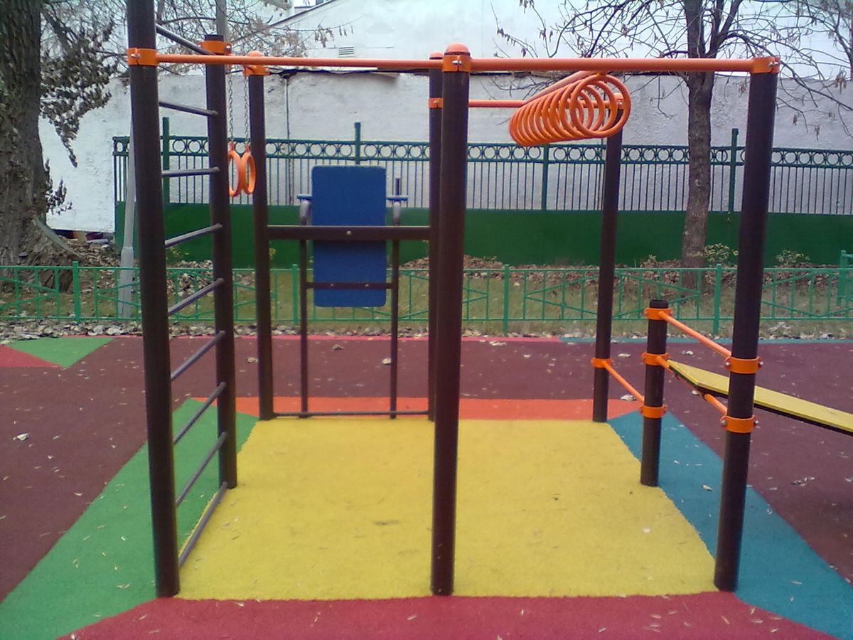Calisthenics park in 42, Фрунзенская набережная, район Хамовники, Москва, Центральный федеральный округ, 119146, Россия