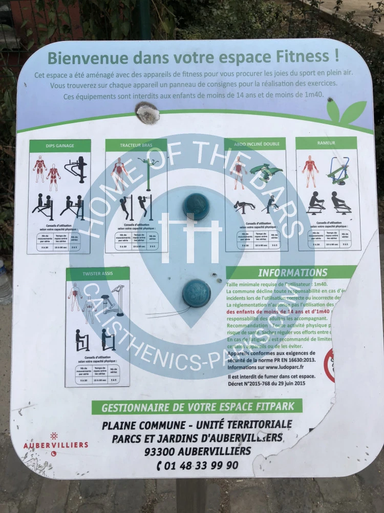 Calisthenics Facility - Aubervilliers - Outdoor Fitness Canal Aubervilliers - France - Spot