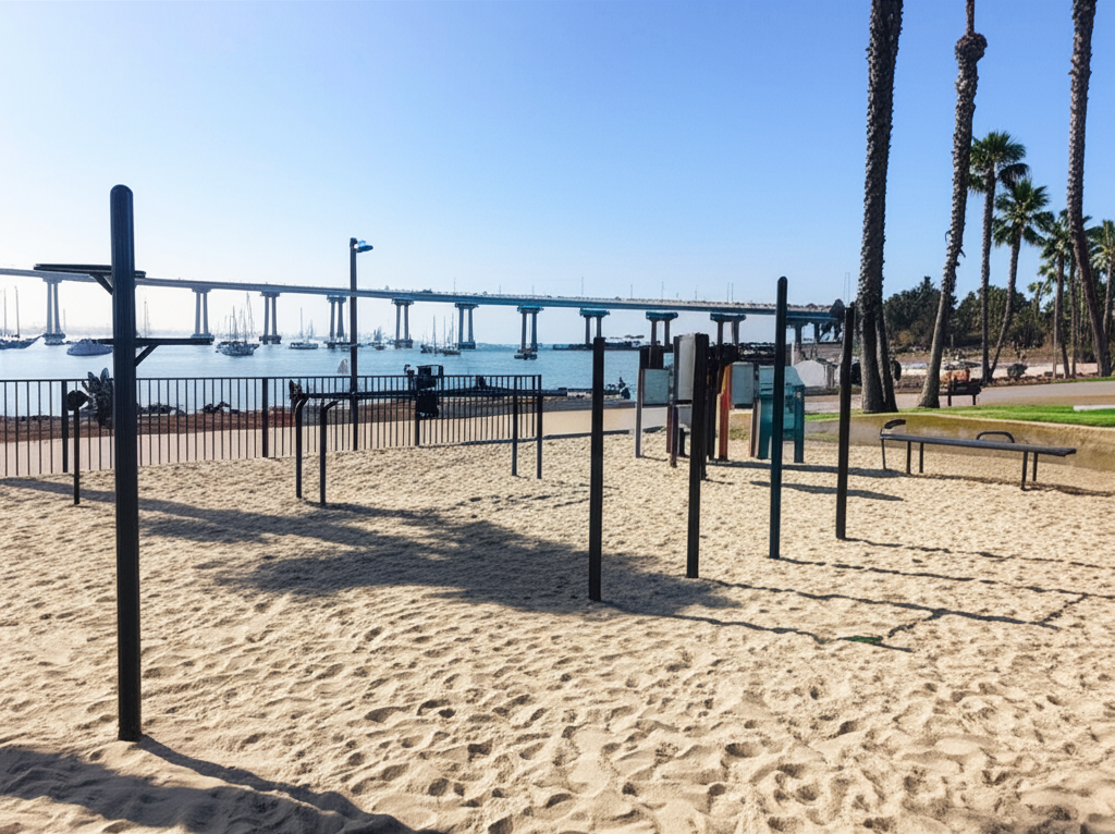 Calisthenics park in Coronado Skatepark, 2000, Mullinex Drive, Coronado, San Diego County, California, 92118, United States