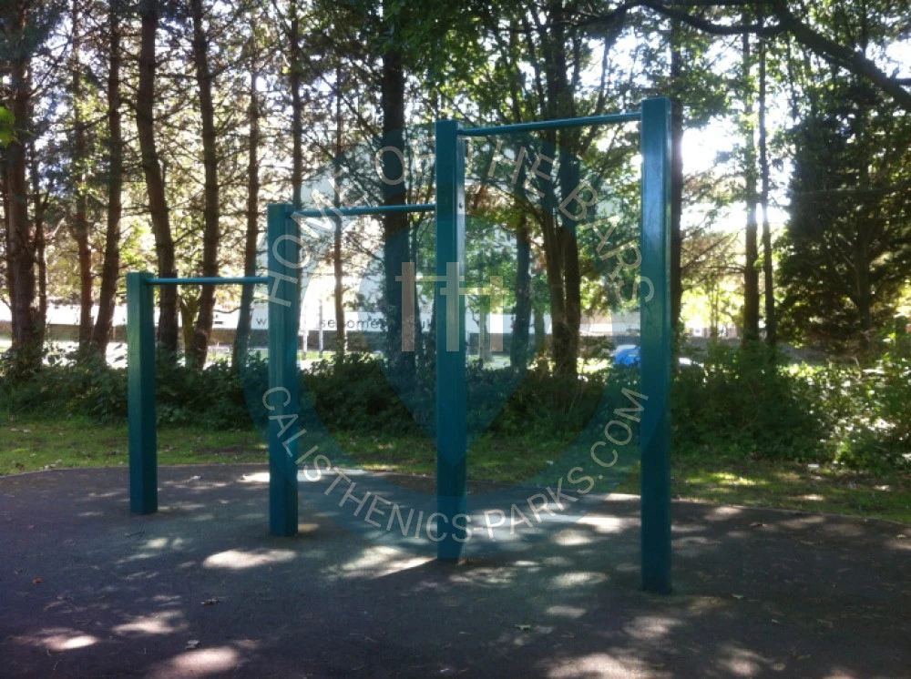 Calisthenics park in Park Drive, Horsforth, Rawdon, Leeds, West Yorkshire, England, LS18 5EB, United Kingdom