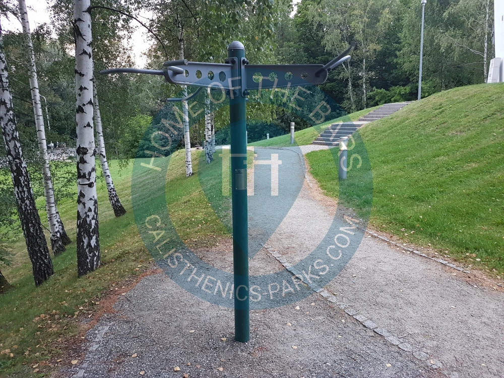 Calisthenics park in Pijalnia Wód, 9, Sanatoryjna, Zawodzie Górne, Poniwiec, Ustroń, powiat cieszyński, województwo śląskie, 43-450, Polska