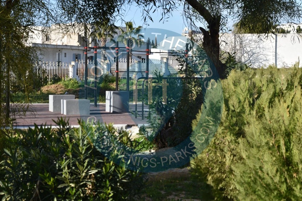 Calisthenics park in دار الشباب عزوز الرباعي, نهج 6604, الرمانة, معتمدية العمران الأعلى, تونس, ولاية تونس, 2062, تونس