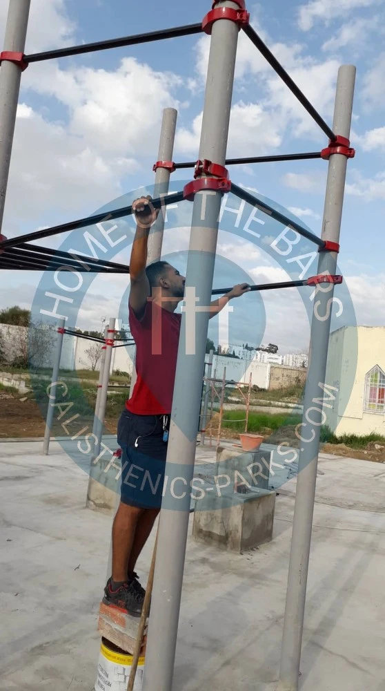 Calisthenics park in دار الشباب عزوز الرباعي, نهج 6604, الرمانة, معتمدية العمران الأعلى, تونس, ولاية تونس, 2062, تونس