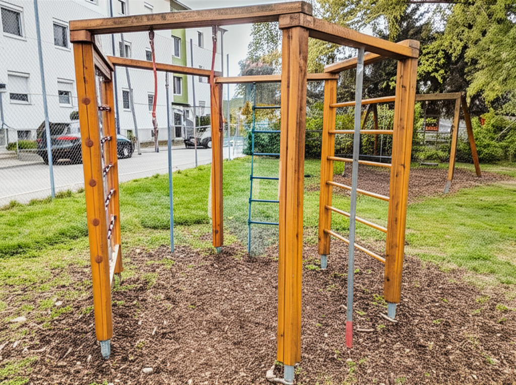 Calisthenics park in 2, Am Neubau, Gemeinde Spillern, Bezirk Korneuburg, Niederösterreich, 2104, Österreich