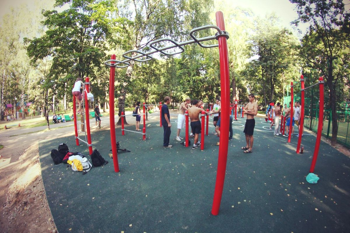 Calisthenics park in 20А, Школьная улица, СГШ, Красногорск, городской округ Красногорск, Московская область, Центральный федеральный округ, 143402, Россия