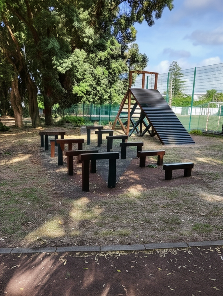 Calisthenics park in Escola Secundária das Laranjeiras, 22-L, Rua das Laranjeiras, Ponta Delgada (São Pedro), Ponta Delgada, Açores, 9500-317, Portugal