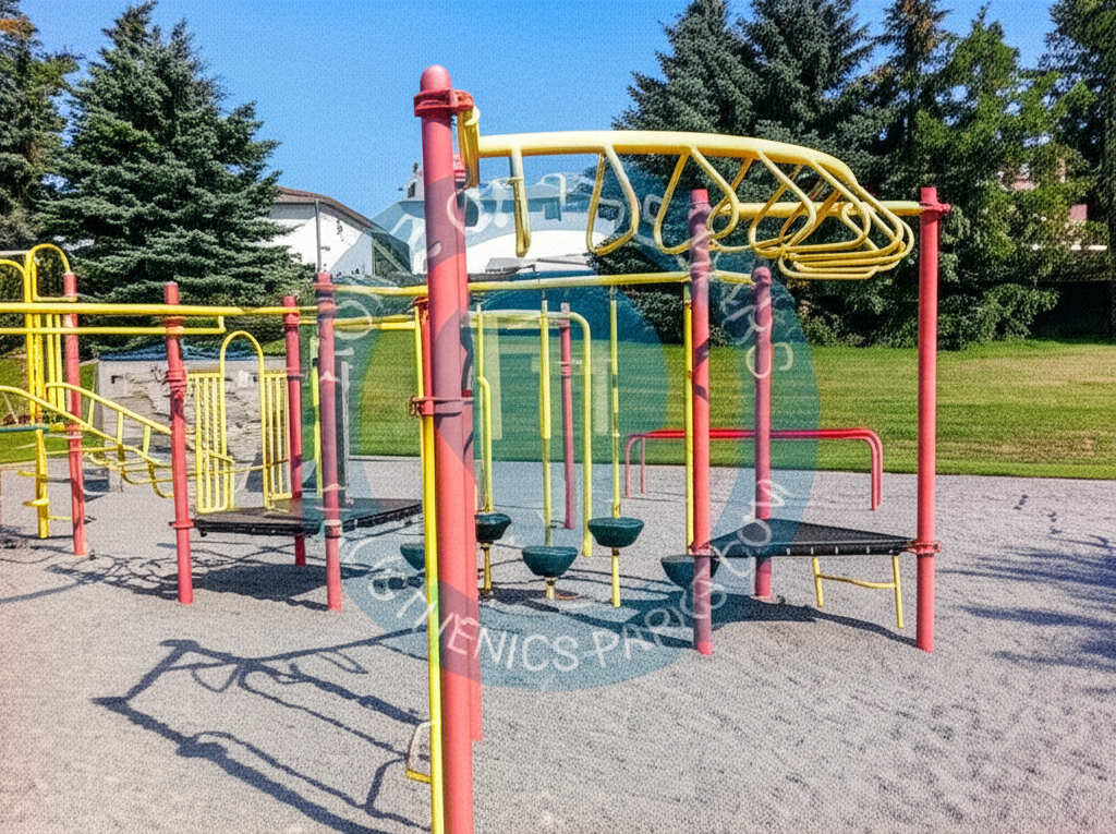 Calisthenics park in Mazo De La Roche Public School, 860, Arnold Crescent, Newmarket, East Gwillimbury, York Region, Golden Horseshoe, Ontario, L3Y 2E2, Canada