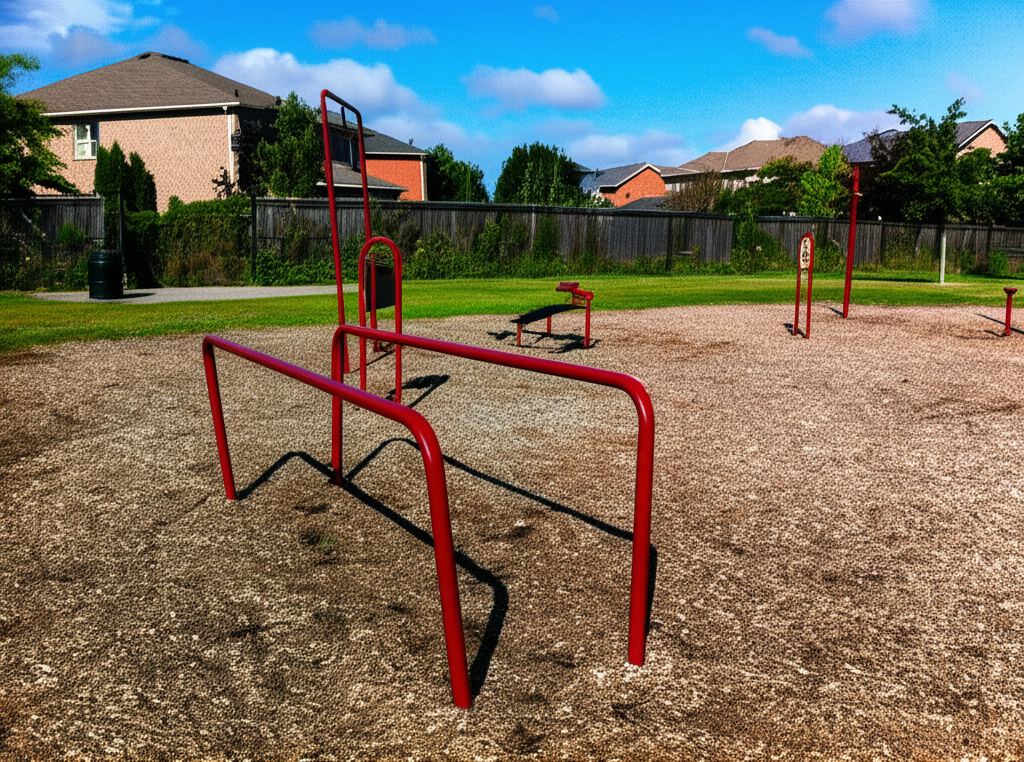 Calisthenics park in Clearmeadow Public School, 200, Clearmeadow Boulevard, Newmarket, East Gwillimbury, York Region, Golden Horseshoe, Ontario, L3X 2E4, Canada