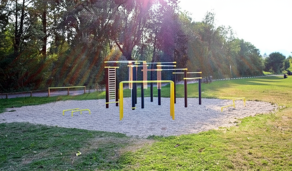 Calisthenics park in Beachvolleyballplätze Silbersee 3&4, Silberseestraße, St. Ulrich, Duel, Serai, Villach, Kärnten, 9524, Österreich