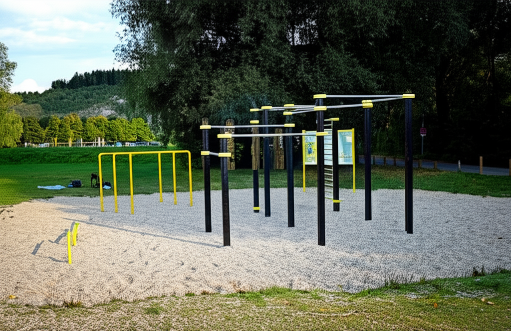 Calisthenics park in Beachvolleyballplätze Silbersee 3&4, Silberseestraße, St. Ulrich, Duel, Serai, Villach, Kärnten, 9524, Österreich