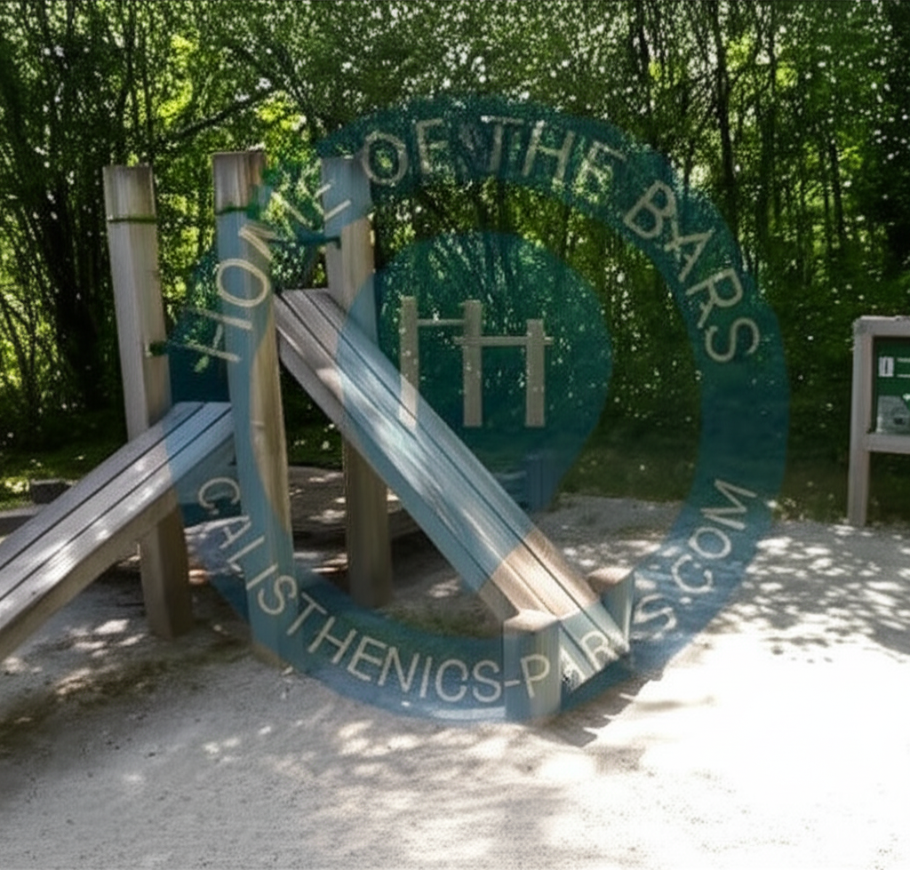 Calisthenics park in County Recreation Center, Fitness Trail (1.4 Miles), Ann Arbor, Washtenaw County, Michigan, 48108, United States