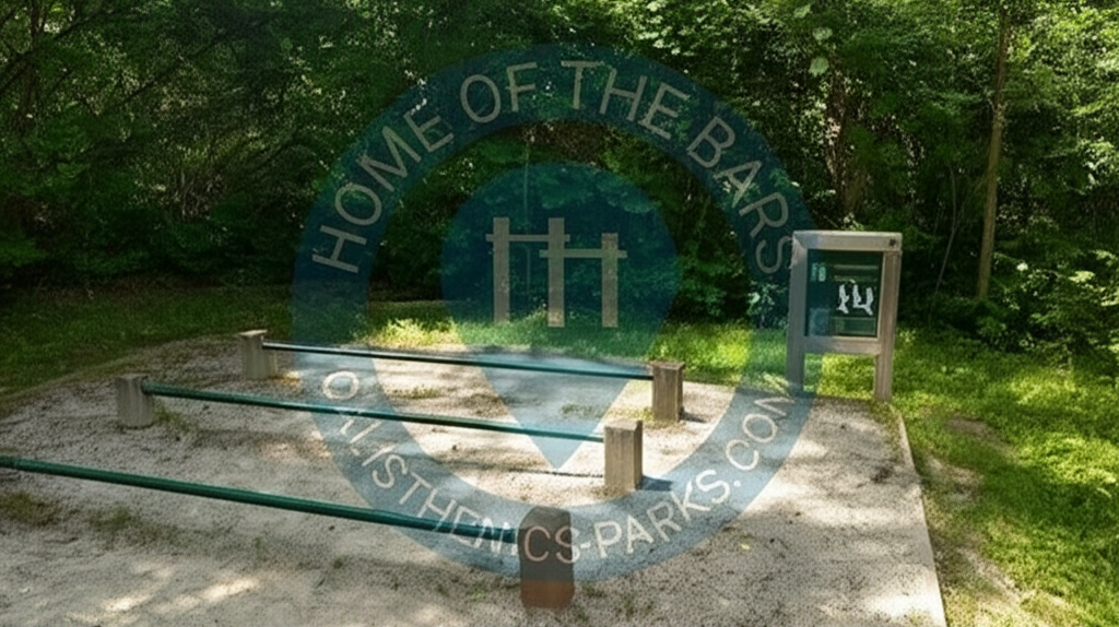 Calisthenics park in County Recreation Center, Fitness Trail (1.4 Miles), Ann Arbor, Washtenaw County, Michigan, 48108, United States