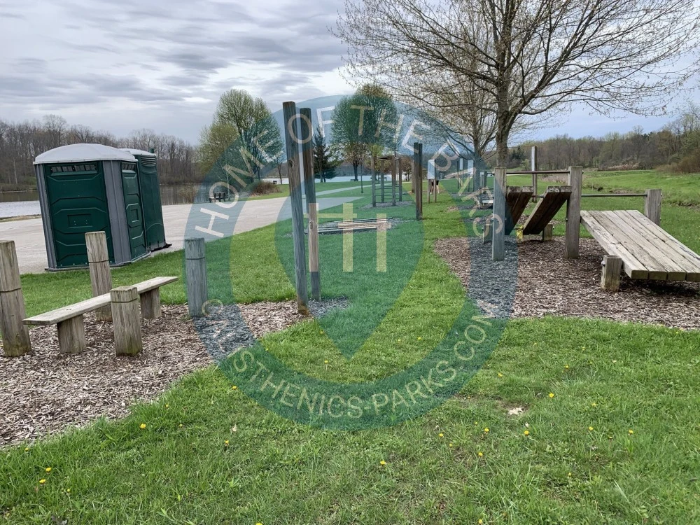 Calisthenics park in Main Pavilion, East Mennonite Road, Aurora, Portage County, Ohio, 44255, United States