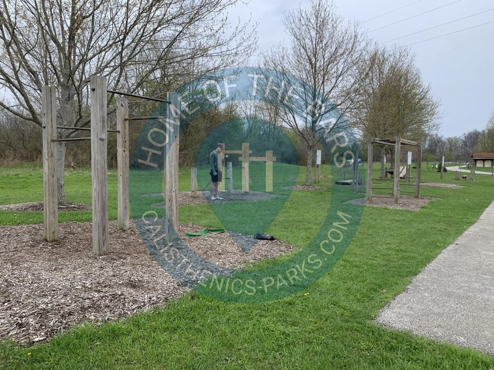 Calisthenics park in Main Pavilion, East Mennonite Road, Aurora, Portage County, Ohio, 44255, United States