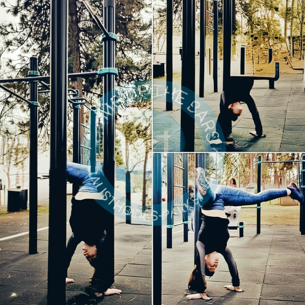 Calisthenics park in Sorosis Tree Top Playground, West Scenic Drive, The Dalles, Wasco County, Oregon, 95058, United States