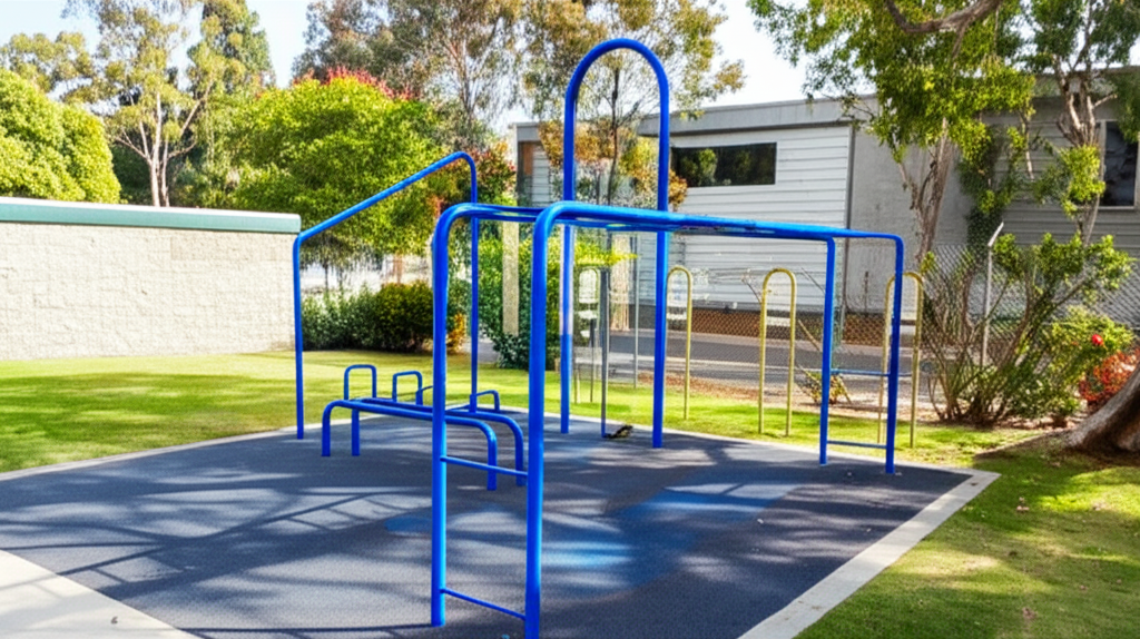 Calisthenics park in Hill & Dale Family Learning Center, 2801, 25th Street, Santa Monica, Los Angeles County, CAL Fire Southern Region, California, 90405, United States