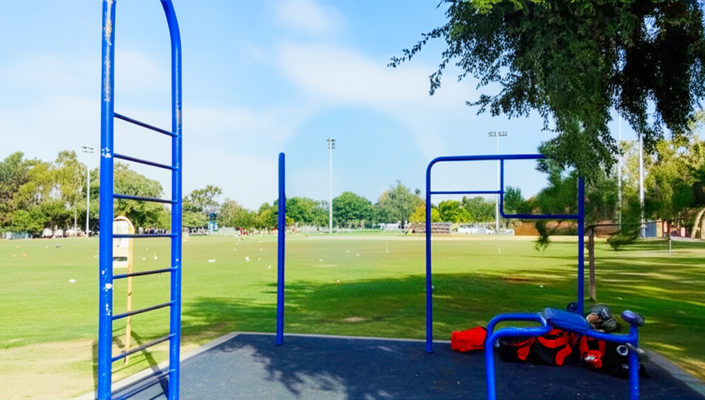 Calisthenics park in Hill & Dale Family Learning Center, 2801, 25th Street, Santa Monica, Los Angeles County, CAL Fire Southern Region, California, 90405, United States