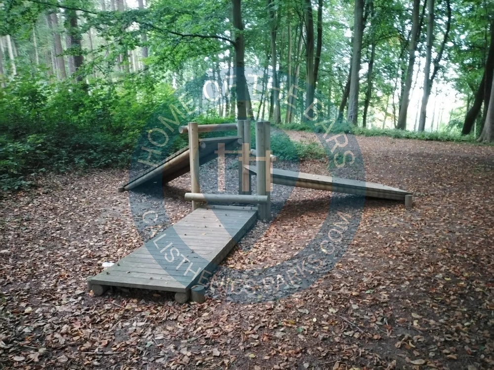 Calisthenics park in Allée de la Princesse de Conti, Eu, Dieppe, Seine-Maritime, Normandie, France métropolitaine, 76260, France