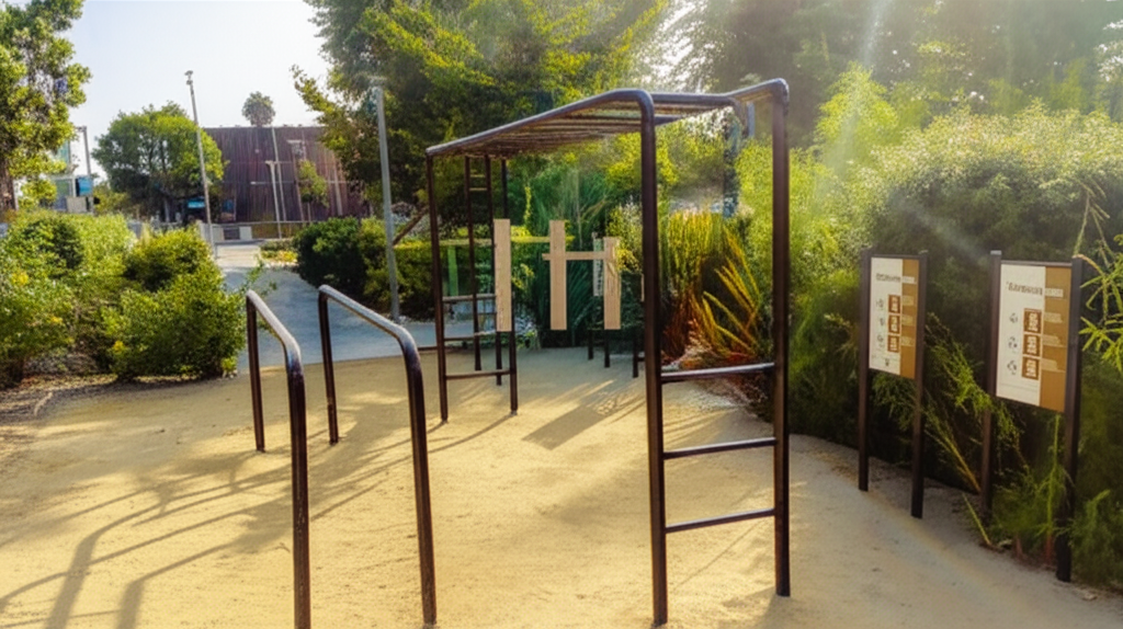 Calisthenics park in Broadway, Santa Monica, Los Angeles County, CAL Fire Contract Counties, California, 90404, United States