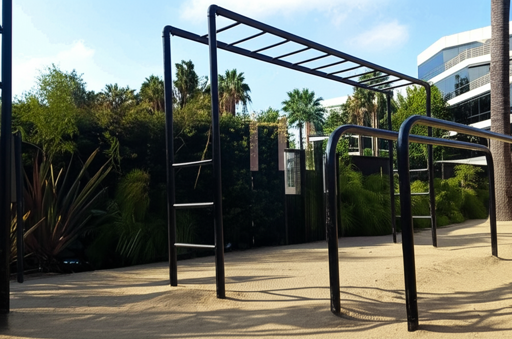 Calisthenics park in Broadway, Santa Monica, Los Angeles County, CAL Fire Contract Counties, California, 90404, United States