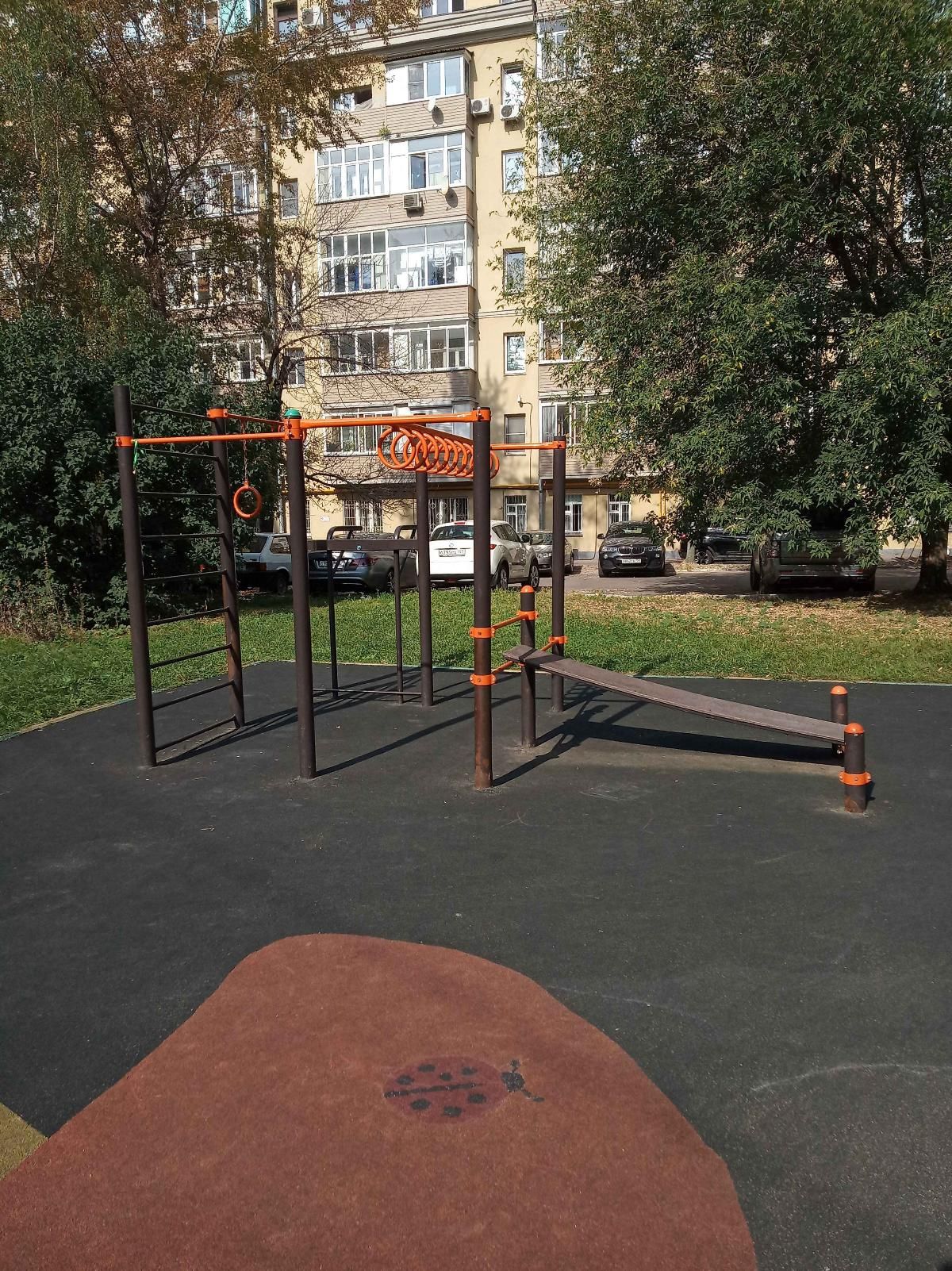 Calisthenics park in Спортивная, улица 10-летия Октября, Квартал №532, район Хамовники, Москва, Центральный федеральный округ, 119048, Россия