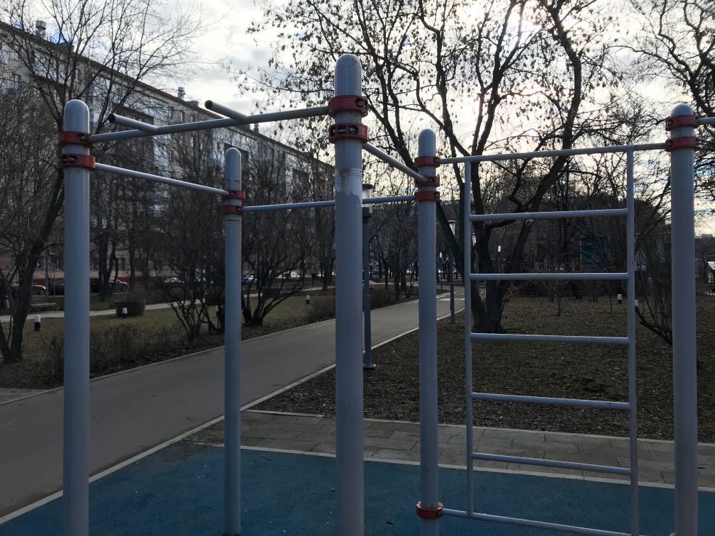 Calisthenics park in Спортивная, улица 10-летия Октября, Квартал №532, район Хамовники, Москва, Центральный федеральный округ, 119048, Россия