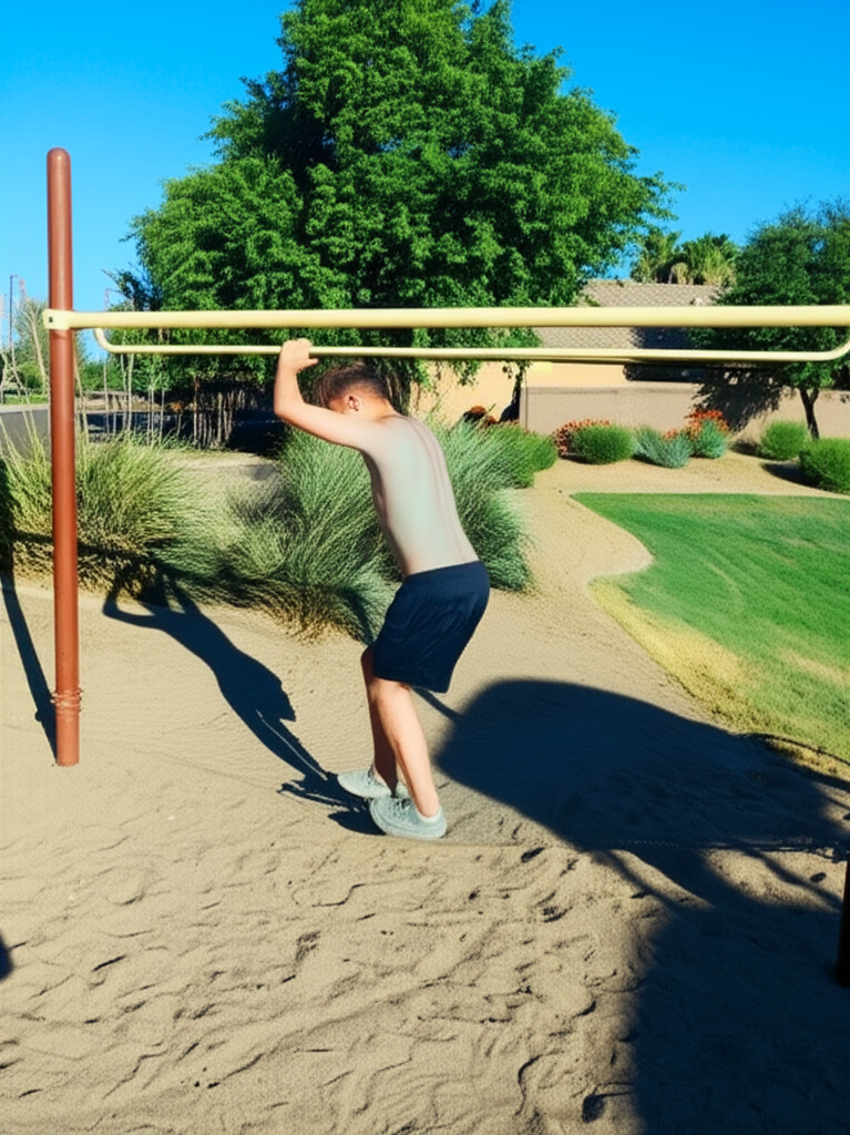 Calisthenics park in Primrose School, South Colt Drive, Chaparall Estates, Gilbert, Maricopa County, Arizona, 85295, United States