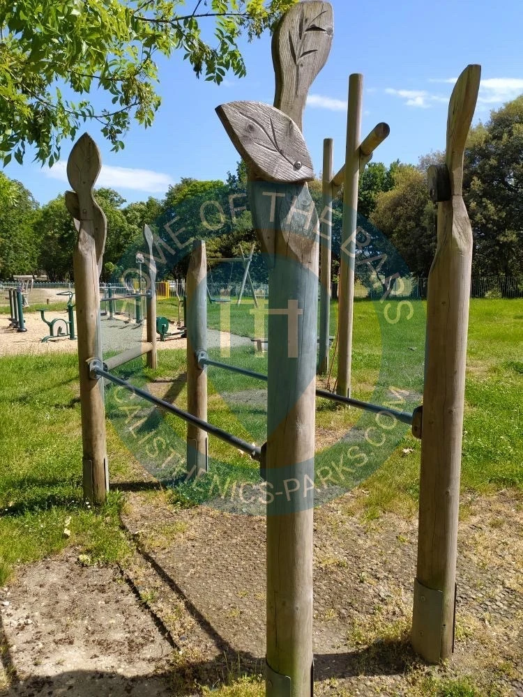 Calisthenics park in St John's Church of England Primary School, Coombe Avenue, Melcombe Regis, Weymouth, Dorset, England, DT4 7TP, United Kingdom