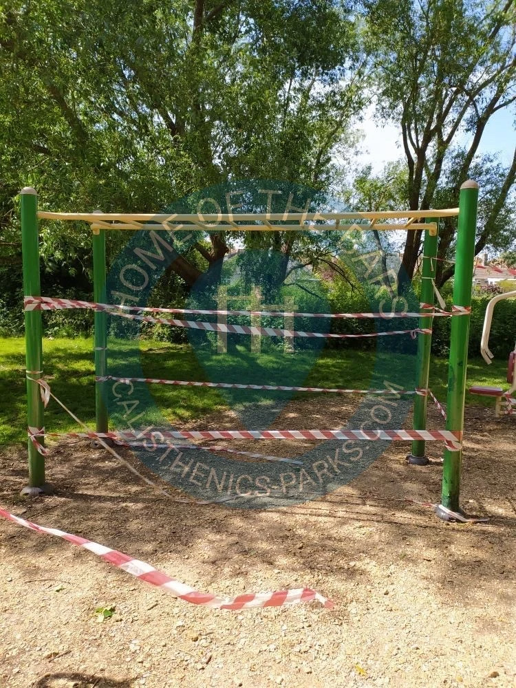 Calisthenics park in St John's Church of England Primary School, Coombe Avenue, Melcombe Regis, Weymouth, Dorset, England, DT4 7TP, United Kingdom