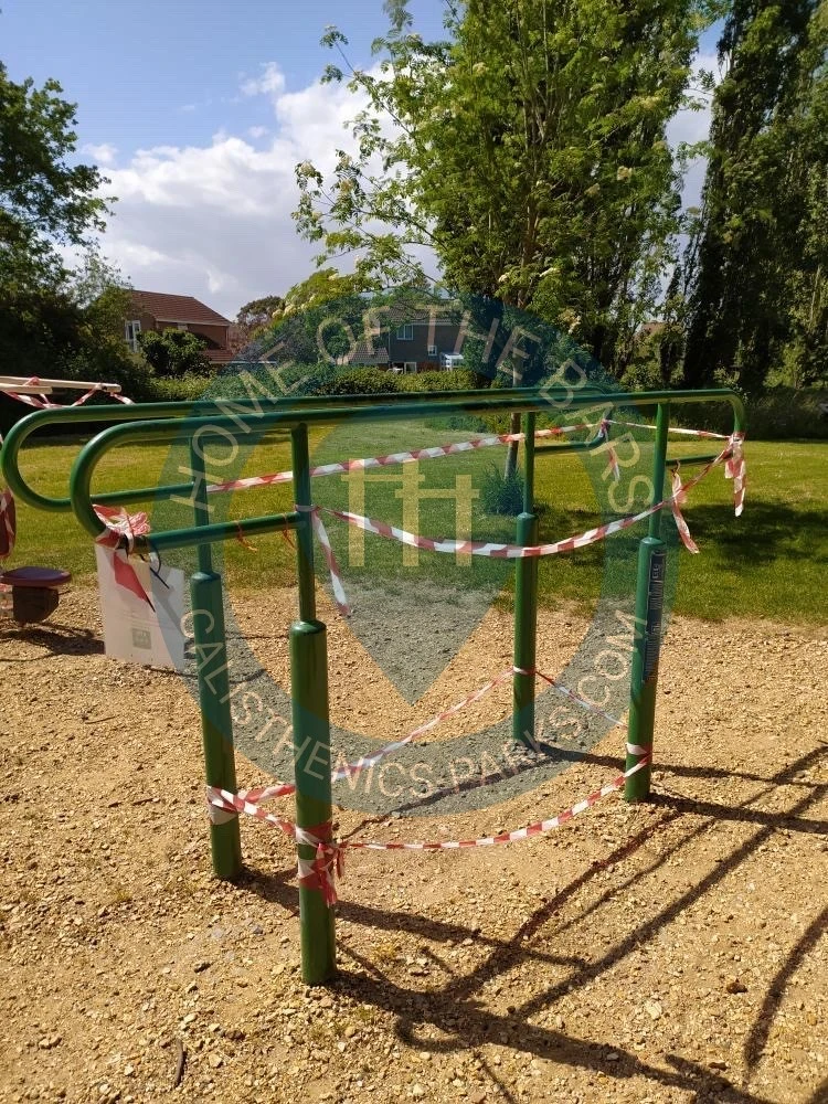 Calisthenics park in St John's Church of England Primary School, Coombe Avenue, Melcombe Regis, Weymouth, Dorset, England, DT4 7TP, United Kingdom
