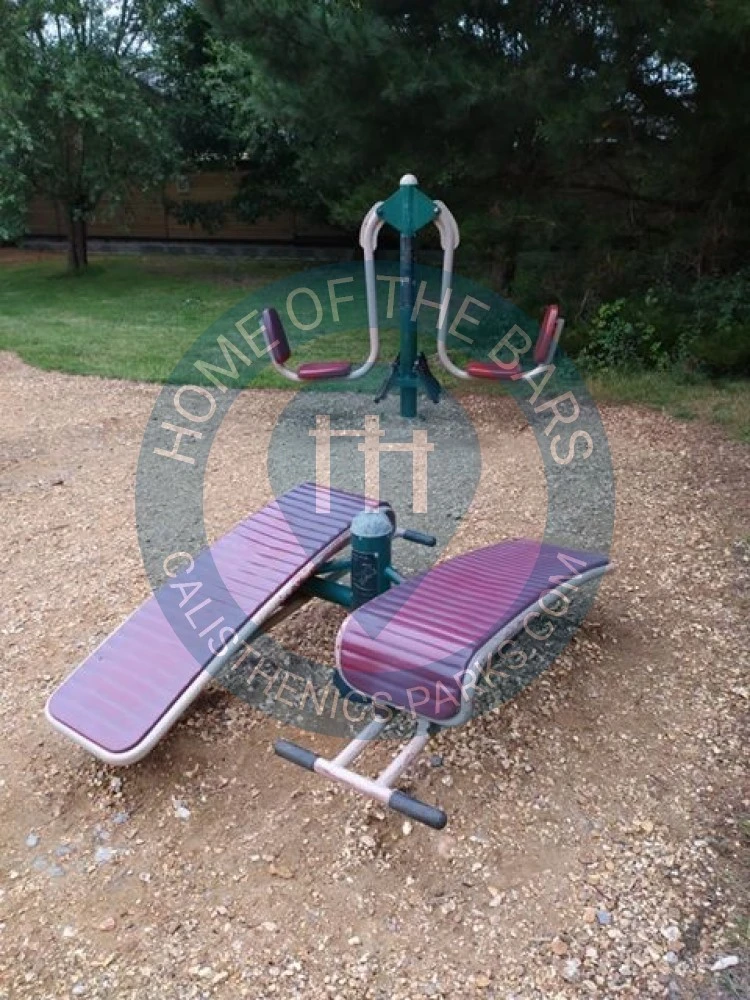 Calisthenics park in St John's Church of England Primary School, Coombe Avenue, Melcombe Regis, Weymouth, Dorset, England, DT4 7TP, United Kingdom