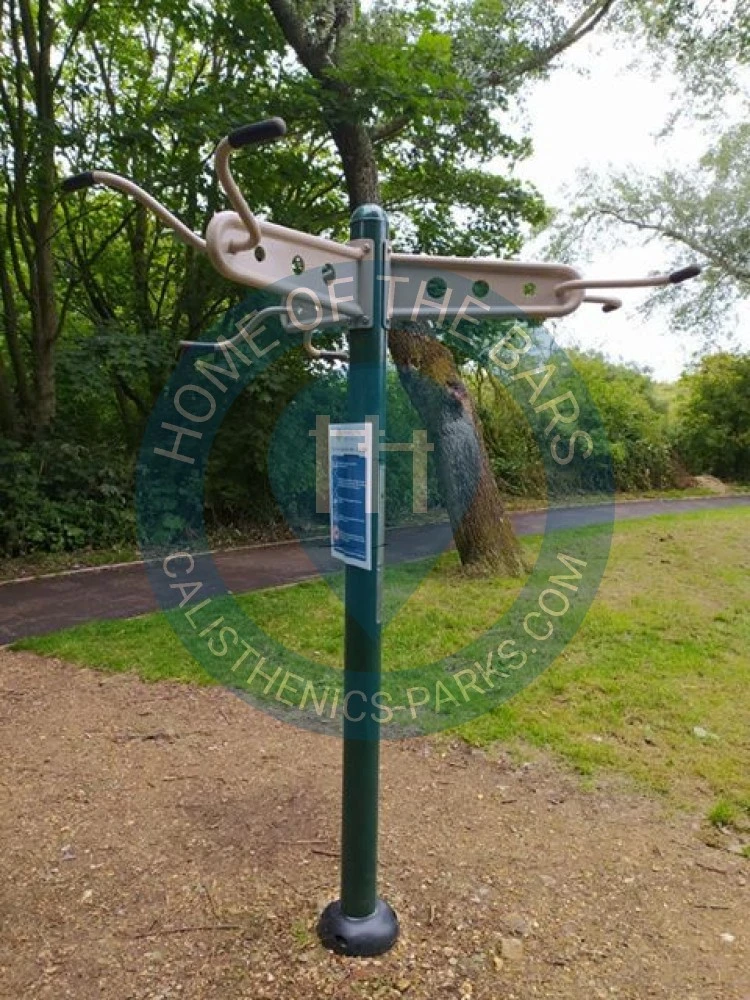 Calisthenics park in St John's Church of England Primary School, Coombe Avenue, Melcombe Regis, Weymouth, Dorset, England, DT4 7TP, United Kingdom