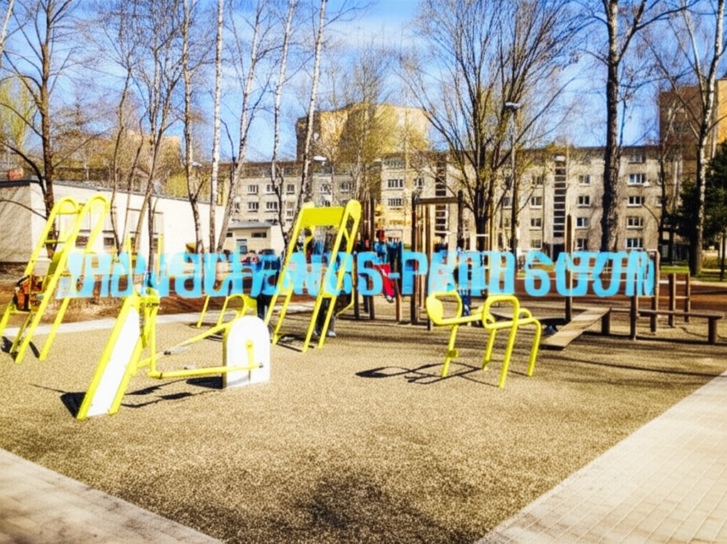 Calisthenics park in "Rīgas siltums" darbnīca, 6A, Vidzemes aleja, Jugla, Rīga, Vidzeme, LV-1024, Latvija