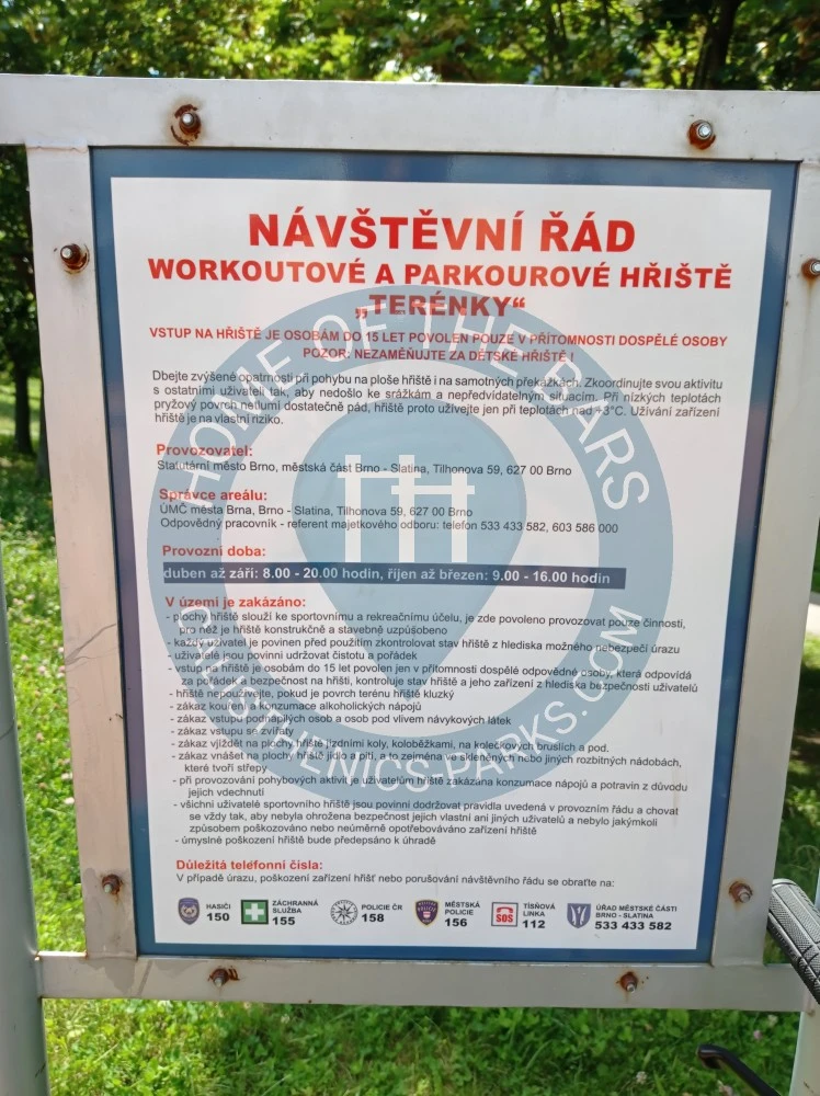 Calisthenics park in 902/11, Dědická, Slatina, Brno, okres Brno-město, Jihomoravský kraj, Jihovýchod, 627 00, Česko