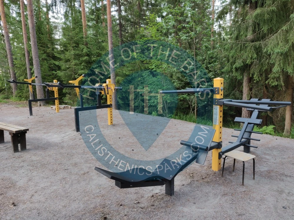 Calisthenics park in Tapanilan hiihtomaja, Hiihtomajantie, Petsamo, Metsäkangas, Lahti, Lahden seutukunta, Päijät-Häme, Etelä-Suomen aluehallintovirasto, Manner-Suomi, 15830, Suomi / Finland