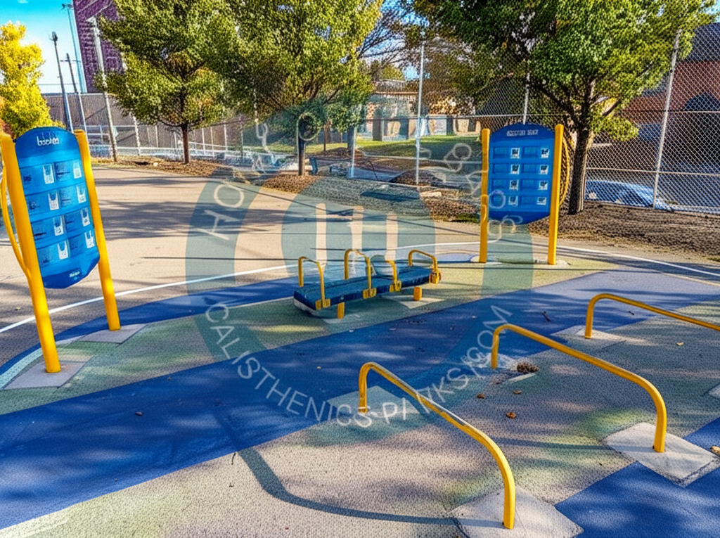 Calisthenics park in Sands School, Malden Walk, Dayton Street Historic District, West End, Cincinnati, Hamilton County, Ohio, 45214, United States