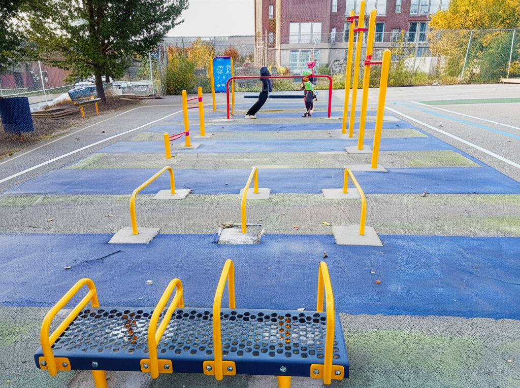 Calisthenics park in Sands School, Malden Walk, Dayton Street Historic District, West End, Cincinnati, Hamilton County, Ohio, 45214, United States