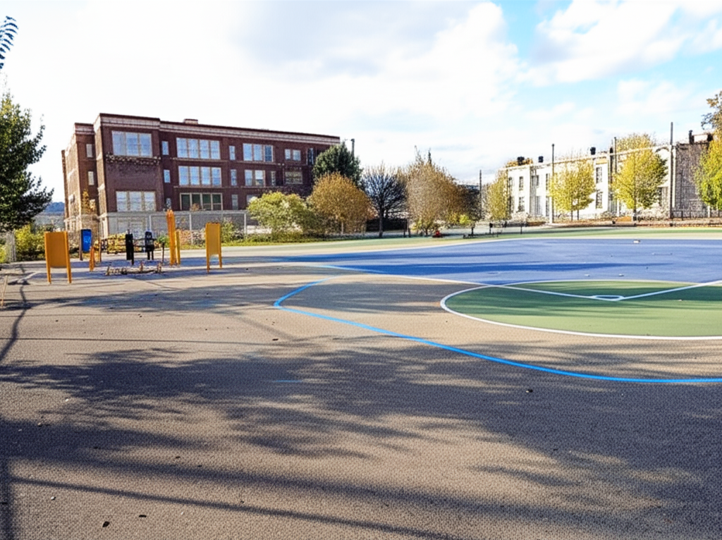 Calisthenics park in Sands School, Malden Walk, Dayton Street Historic District, West End, Cincinnati, Hamilton County, Ohio, 45214, United States